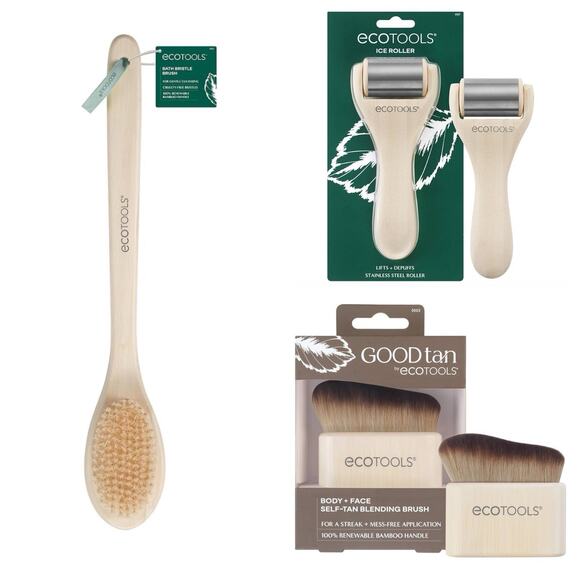 EcoTools Bath Brush + Ice Roller + Self-Tan Blending Brush Set - Picture 1 of 1